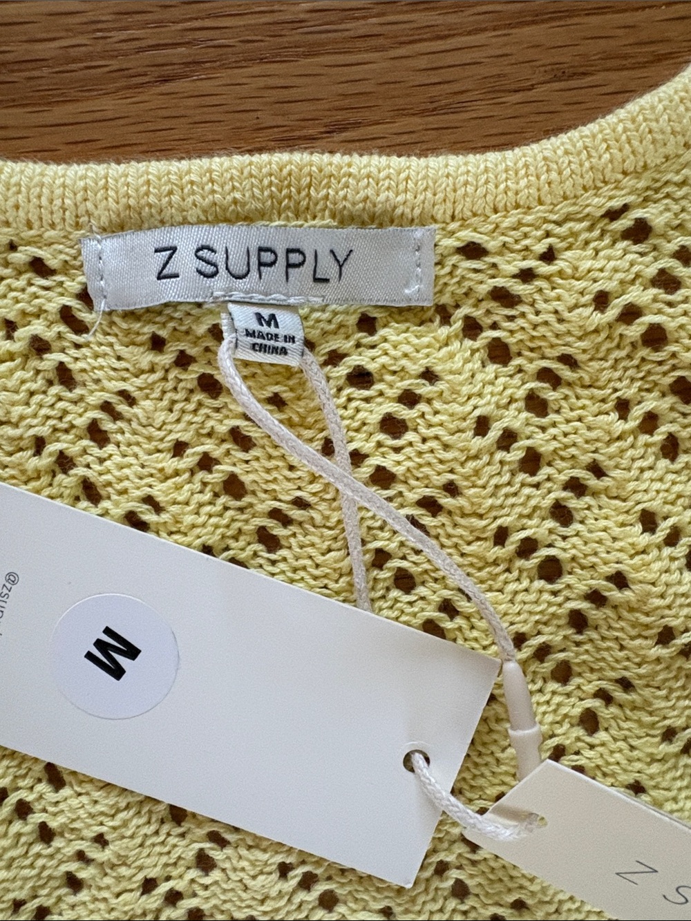 Z supply yellow knit top NWT - Picture 2 of 2